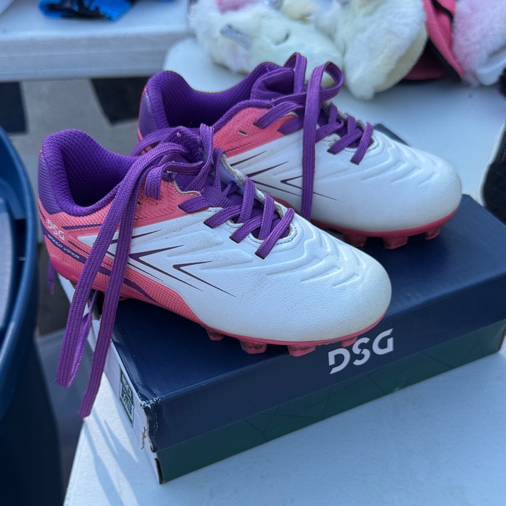 DSG White and Purple Soccer Cleats